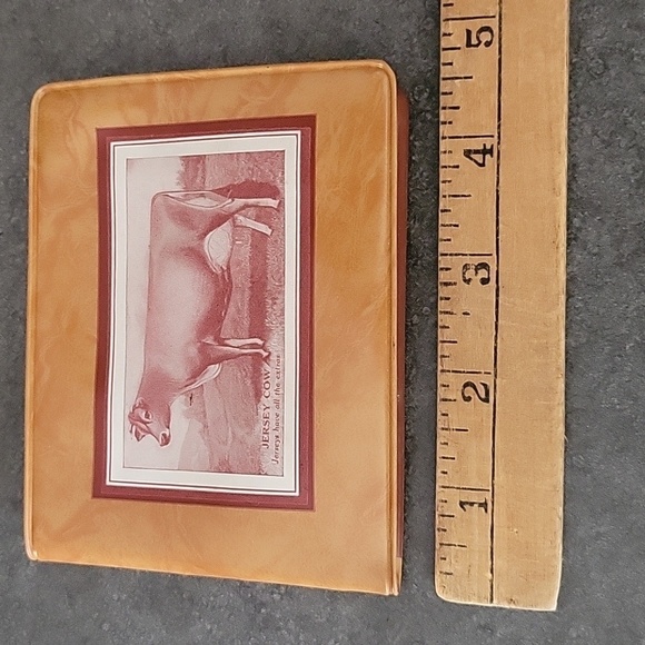 Remelon Plastic Wallet Featuring Jersey Cow Farmer, Vintage - Picture 3 of 10